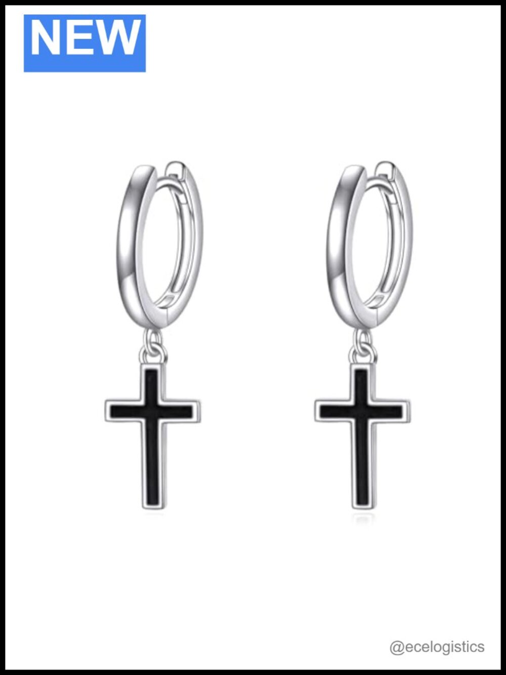 925 Sterling Silver Cross Hoop Dangle Drop Earrings Huggie Jewelry Gift for